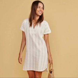 Marine Layer St. Lucia Cover Up in Grey/White Stripe